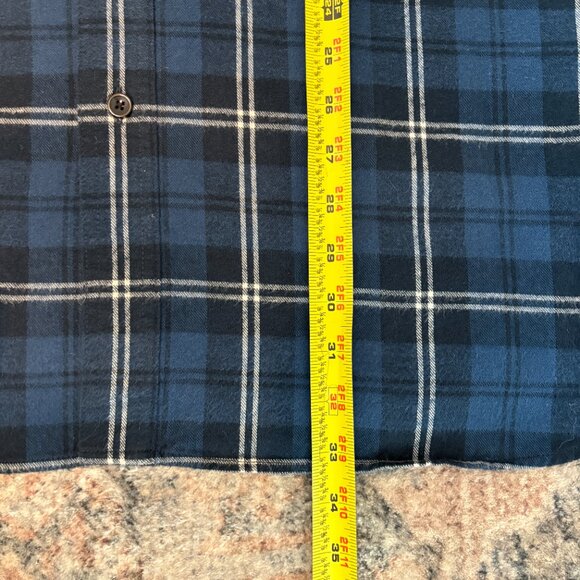 L.L. Bean Men's Blue/White Scotch Plaid Classic Flannel Button-Front Shirt XXL - Picture 9 of 9